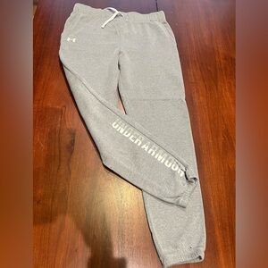 Under Armour Gray joggers.  Youth XL, white lettering